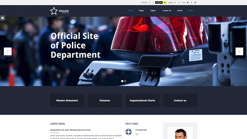 police wordpress theme