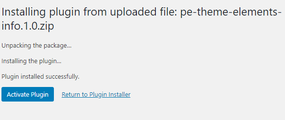 After the successful upload and installation, use the “Activate plugin” button - WordPress