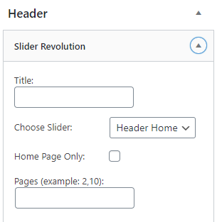 revolution slider widget wordpress