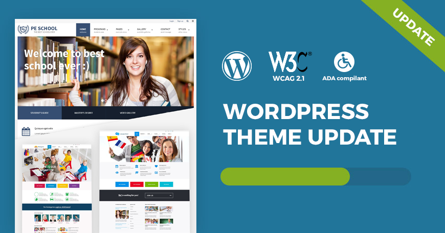 School WCAG and ADA WordPress theme updated